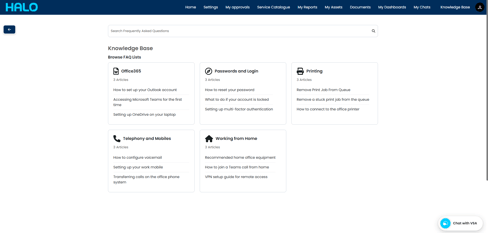 Halo Self Service Portal
